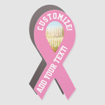 Custom Photo Awareness Ribbon Pink Car Magnet