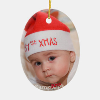 Custom Photo Baby 1st Christmas Ceramic Tree Decoration