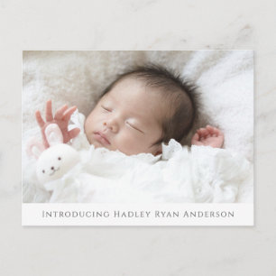 Custom Photo Baby Birth Announcement Postcard