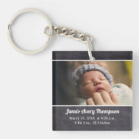 Custom Photo baby birth date and stats chalkboard