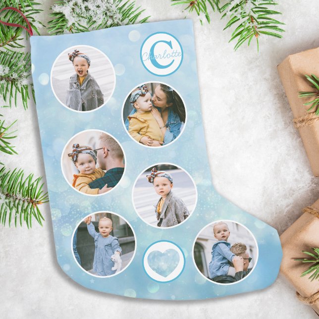 Custom Photo Baby Blue Small Christmas Stocking (Creator Uploaded)