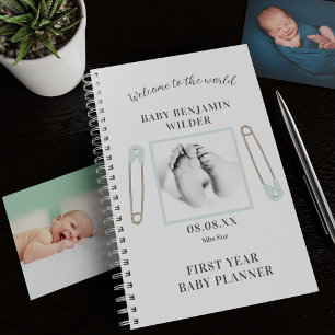 Custom Photo Baby Boy Blue First Year Planner
