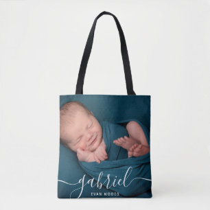Custom Photo Baby Name Baby Accessories Tote Bag