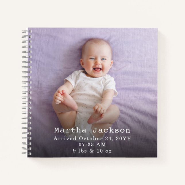 Custom Photo Baby Name Template Personalised  Notebook (Front)