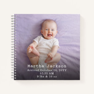 Custom Photo Baby Name Template Personalized  Notebook