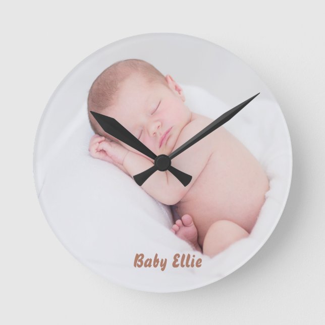 Custom Photo Baby Round Clock (Front)