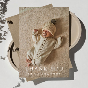 Custom Photo Baby Shower Thank You   Minimal Chic Card