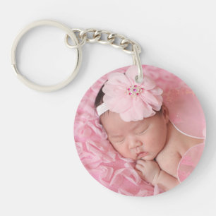 Custom photo baby simple minimalist key ring