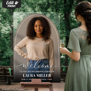 Custom Photo Bachelorette Acrylic Arch Welcome Sign