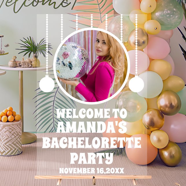 Custom Photo Bachelorette Party Welcome  Acrylic Sign (Creator Uploaded)