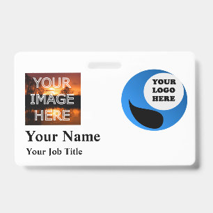 Custom Photo Badge Name Tag Template ID Badge