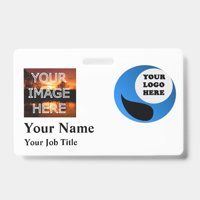 Custom Photo Badge Name Tag Template ID Badge (Front)