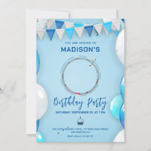 Custom Photo Balloons Birthday Invitation