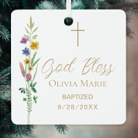 Custom Photo Baptism Wildflower Ceramic