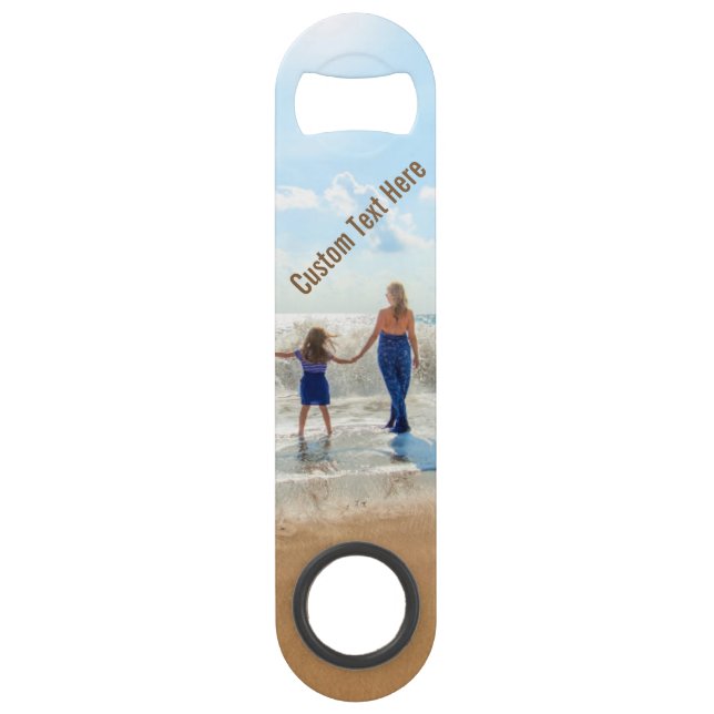 Custom Photo Bar Key Gift Your Photos and Text (Front)