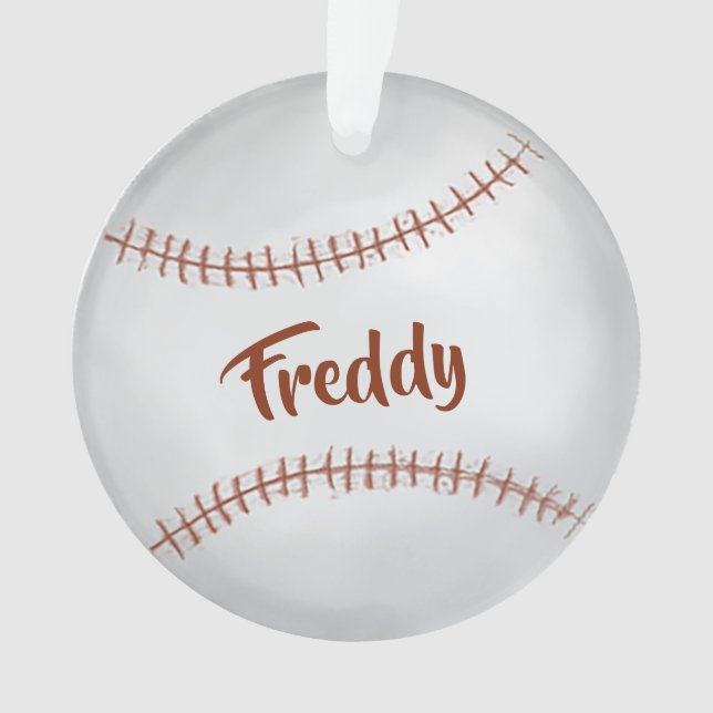 Custom Photo Baseball Simple Typography  Ornament (Front)