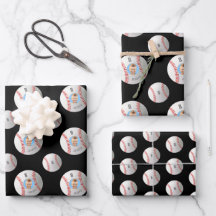 Custom Photo Baseball Wrapping Paper