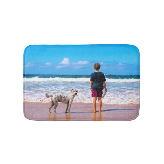 Custom Photo Bath Mat Gift Your Photos with Pets (Front)