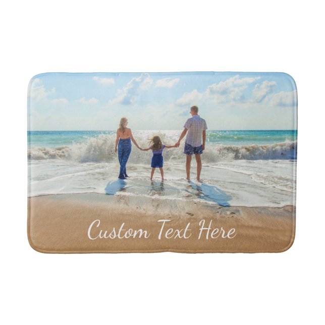 Custom Photo Bath Mat with Your Photos and Text (Front)