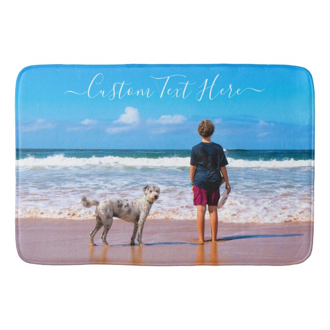 Custom Photo Bath Mat Your Favourite Photo and Tex (Front)