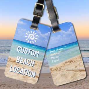Custom Photo Beach Luggage Tag