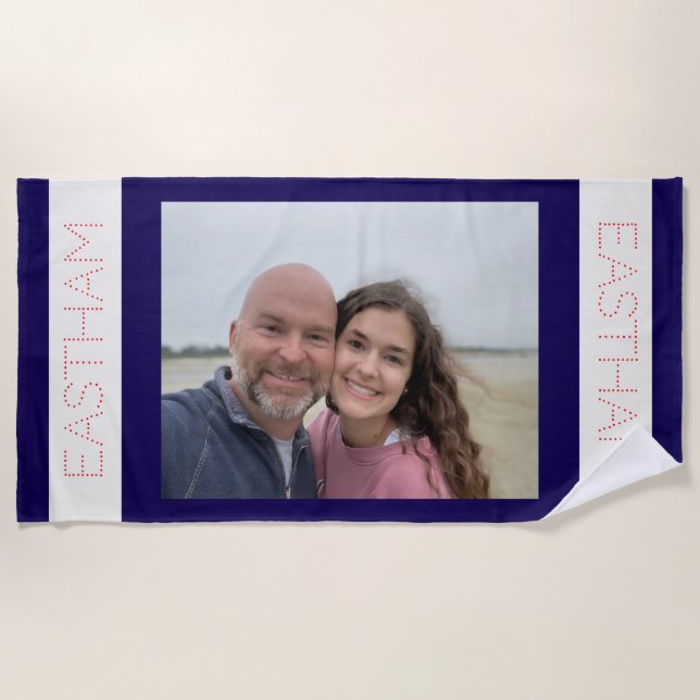 Custom photo beach towel - personalised gift (Front)