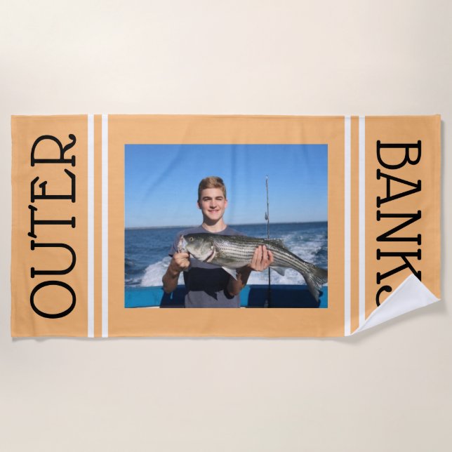 Custom photo beach towel - personalised gift (Front)