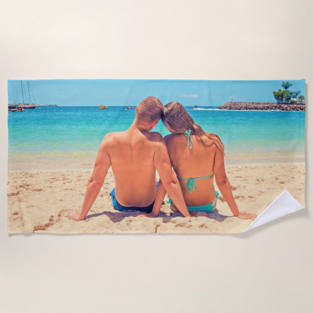 Custom Photo Beach Towel with Your Favourite Photo (Front)