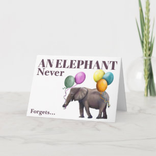Custom Photo Belated Birthday Elephant Card