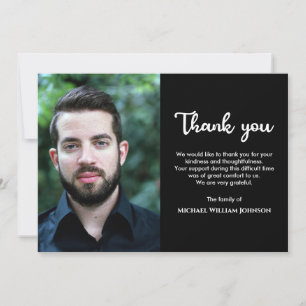 Custom Photo Bereavement Funeral Sympathy Memorial Thank You Card