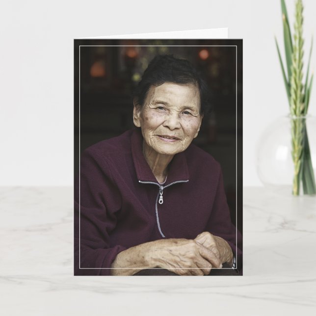 Custom Photo Bereavement Sympathy Memorial Funeral Thank You Card (Front)