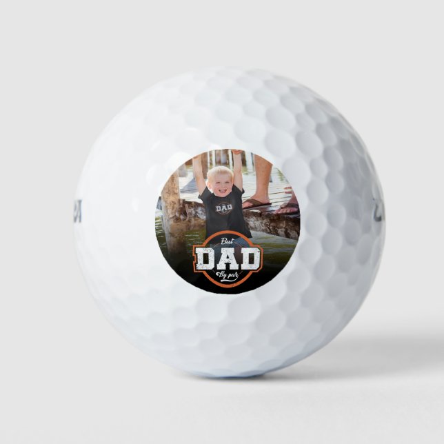 Custom Photo Best Dad by Par Golf Balls (Front)