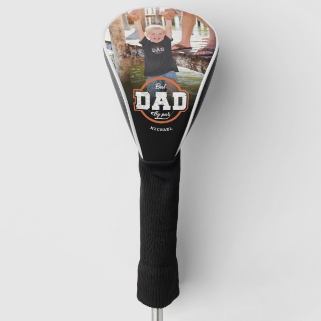 Custom Photo Best Dad by Par Golf Head Cover (Front)