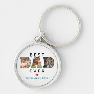 CUSTOM Photo Best DAD Ever Father's Day Gift Key Ring