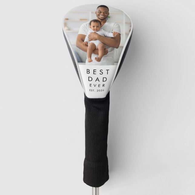 Custom Photo Best Dad Ever Golf Head Cover (Front)