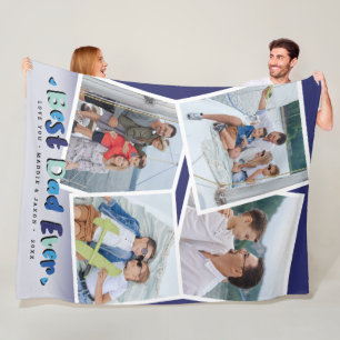 Custom Photo 'Best Dad Ever' Keepsake Fleece Blanket