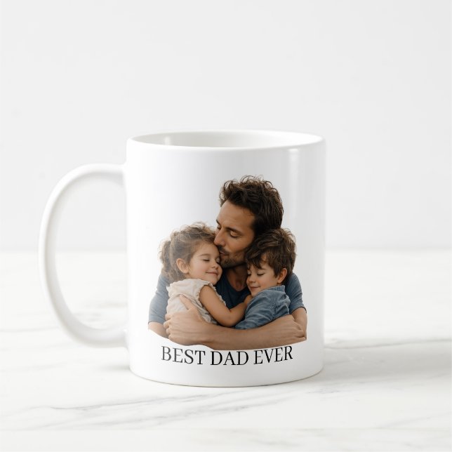 Custom Photo Best Dad Ever Mug | Personalised Mug (Left)