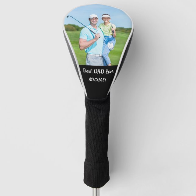 Custom Photo Best Dad Ever Personalised Gift Golf Head Cover (Front)