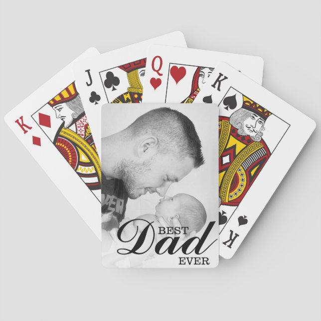 Custom Photo Best Dad Ever Playing Cards (Back)