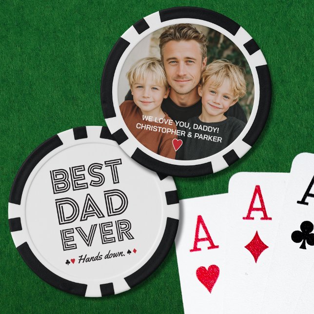 Custom Photo Best Dad Ever  Poker Chips (Creator Uploaded)