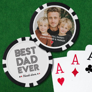 Custom Photo Best Dad Ever Poker Chips