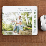 Custom Photo - Best Daddy in the Universe Mouse Mat<br><div class="desc">Personalise this fresh and modern mouse pad for your dad (daddy, papa etc). The template is set up ready for you to add your own photo and edit the sample wording if you wish. Sample text currently reads "Best Daddy in the universe". The design has a trendy colour palette of...</div>