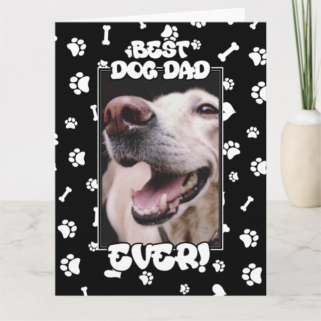 Custom Photo Best Dog Dad Ever Father’s Day Card (Front)