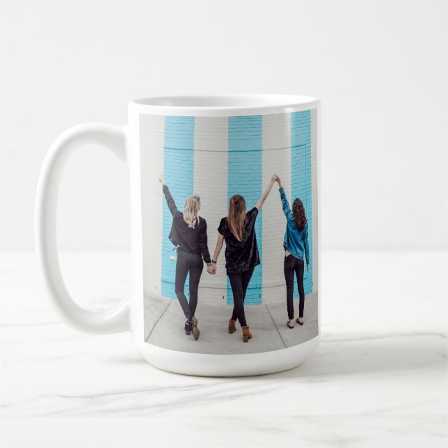 Custom Photo Best Friends Bestie Squad Coffee Mug (Left)