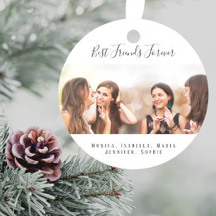Custom photo best friends forever keepsake ornament
