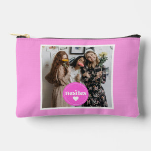 Custom photo best friends pink cute pouch Bag