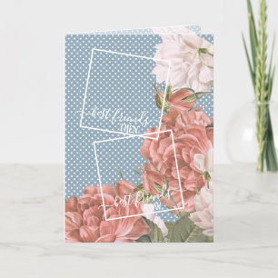 Custom Photo Best Friends Quote Spring Pink Floral Card