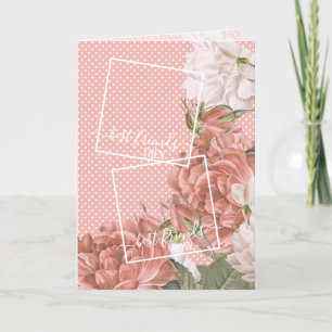 Custom Photo Best Friends Quote Spring Pink Floral Card