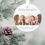 Custom photo Best Grandparents Ever grandkids Ornament<br><div class="desc">A gift for your Grandmother  and  Grandfather for birthdays,  Christmas or a special event. Black text: Best Grandparents Ever written with a trendy hand lettered style script. Personalise and use your own photo and names. A chic white background.</div>