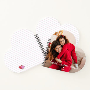 Custom Photo Best Mom Ever Cute Heart Notebook